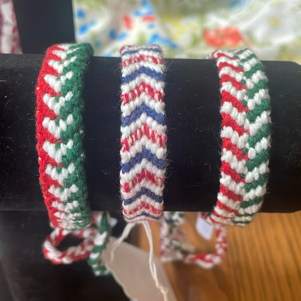 Bundle of Handwoven Christmas Bracelets